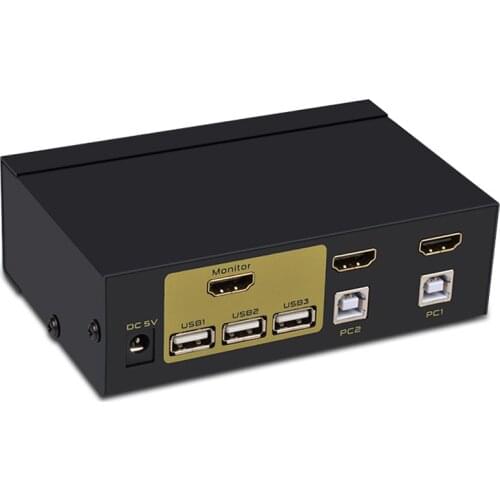 USB HDMI KVM Switcher Switch 2X1 with mouse&keyboard manual switch&hot key supported win7/8/win10/(mac OS is not supported)