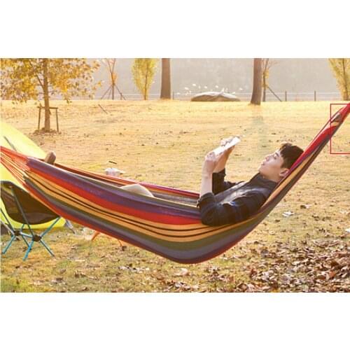 Outdoor Portable Canvas Hammock Travelling Picnic Wooden Swing Chair Camping Hanging Bed Garden Furniture With Backpack