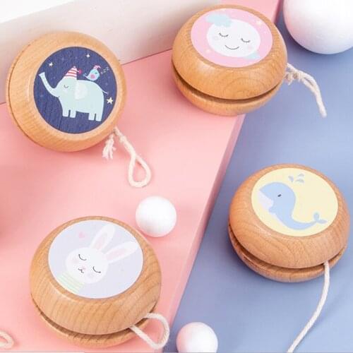 Animal Print Wooden Yoyo Toys Ladybug Toy Kids Yo-Yo Creative Cartoon