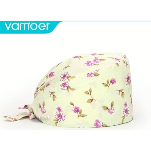 Surgery cap women men sweat-absorbent Pet caps Health services work hat cotton print Cap Unisex grooming caring work nurse hat