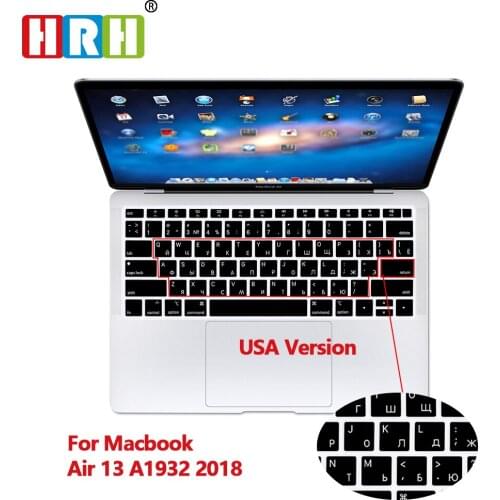 HRH Korean Thai Russian Taiwanese Language Silicone Laptop Keyboard Cover Protector for MacBook New Air 13" 2018 Released A1932