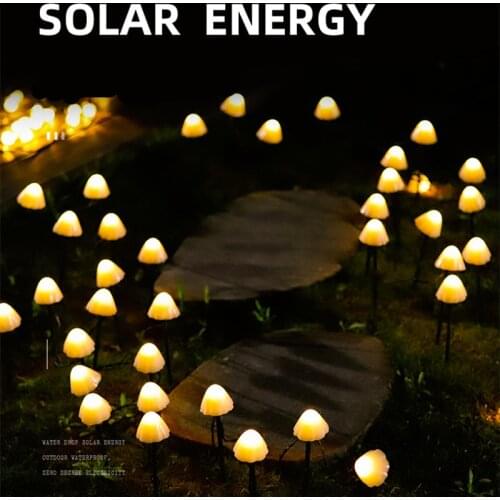 Solar LED Light Outdoor Mushroom Lights For Garden Decoration Waterproof Garland Furniture Decor Solar Cell Fairy Lights