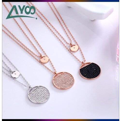 SWA1:1 Fashion Jewelry Original Charm Large Round Racket Pendant Necklace Double Pendant Jewelry Romantic Gift For Women