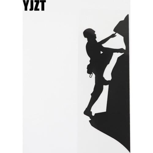 YJZT 6.1CMX18.4CM Climbing Mountaineer Sport Mountain Vinyl Car Sticker Black/Silver 8A-0922