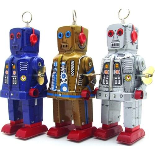 Vintage Children Toys Tin Robots Wind up Toys Home Collection Retro Craft Space Robot tin toy