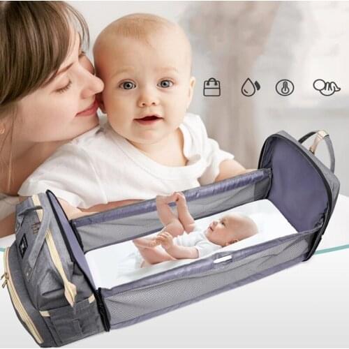 VIP Link Baby Diaper Bag Bed Backpack Mom Maternity Bag Stroller Nappy Bag Nursing Bag Baby Care Free Hooks