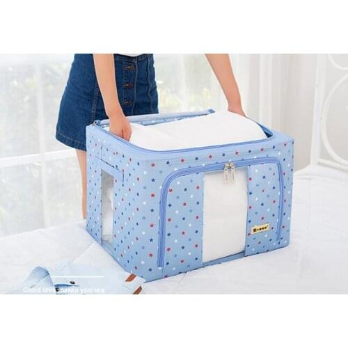 Oxford fabric storage boxes plastic covered clothes storage containers Environmentally friendly Breathable loading 120kg bin