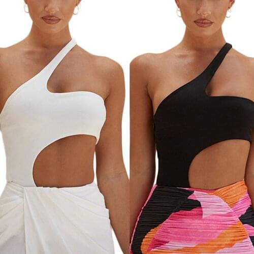 Women Bikini Romper Backless Off-Shoulder No-Sleeve Sling Bandage Beachwear Hollow-Out Swimsuit Soft And Skin Friendly Charming
