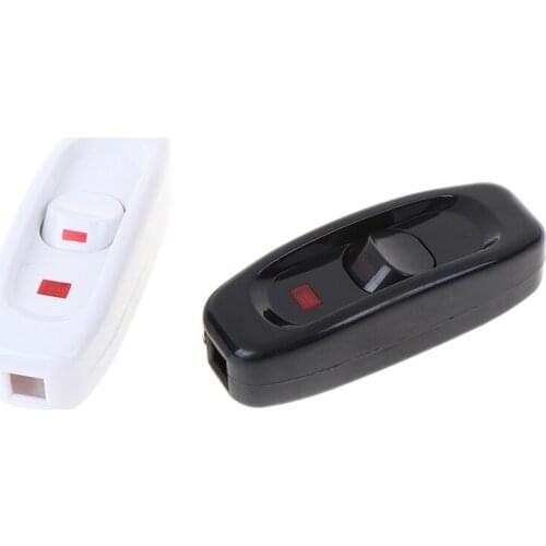 Bedside Lamp Switch AC 250V 10A Inline ON/OFF Table Desk Lamp Cord Cable Switch With LED Indicator Light White Black 1Pcs