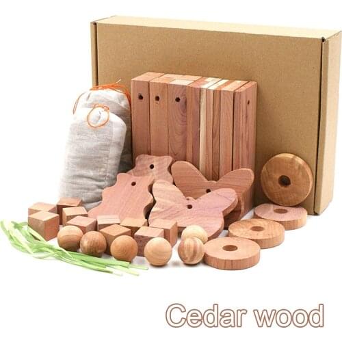 Dropship 20/40Pcs Cedar Wood Block Cedar Wood Ring Wood Round Piece Wardrobe Natural Pure Insect Repellent Moth Mildew popular