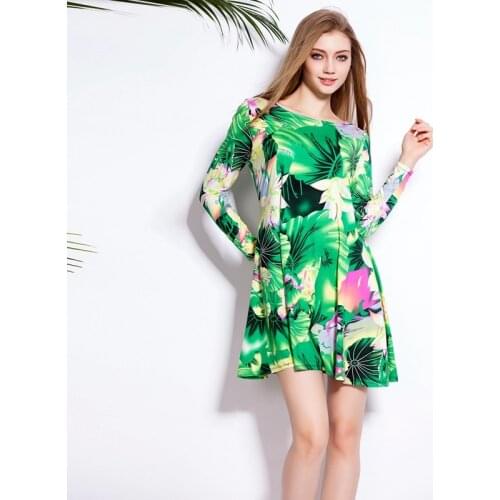 2020 Spring Autumn Leisure Loose Design Slim Fit O Neck Large Womens Plus Size Fat Cotton T Shirt Dress S.M.L.XL.XXL.XXXL