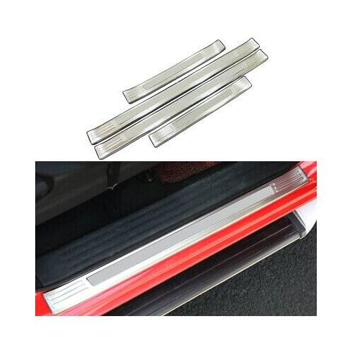 4* Outer Door Sill Threshold Plate Cover For Nissan Navara Frontier NP300 15-19