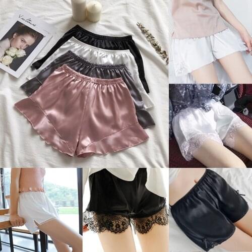 Satin Safety Short Pants Elegance Shorts Under Skirt Sexy Lace Anti Chafing Thigh Female Sexy Lingerie Plus Size