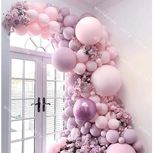 Baby Shower Party DIY Macaron Purple Pink Balloon Garland Arch Kit 145pcs Girl DIY Birthday Wedding Decorations Party Globos
