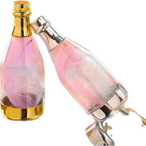 Champagne Bottle Transparent Plastic Candy Box With Ribbon Gift Packing Boxes Bags for Weddding Baby Shower Party Favors Supplie