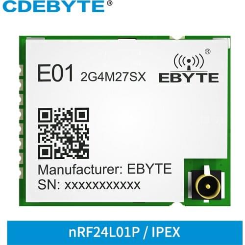 CDEBYTE E01-2G4M27SX nRF24L01P 2.4GHz internal PA LNA 4km SMD 27dbm GFSK SPI wireless module