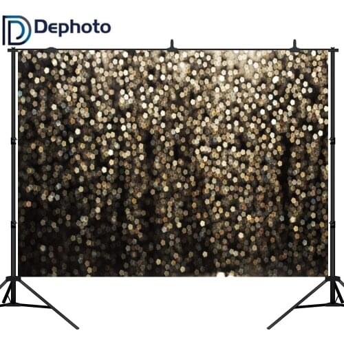 DePhoto Gold Bokeh Abstract Glitter Dot photography backdrops CP for Selfie Birthday Party Photo Background Studio Booth Shoot