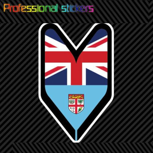 Fijian Driver Badge Sticker Die Cut Decal Wakaba Leaf Soshinoya Fiji FJI FJ Stickers for Motos, Cars, Laptops, Phone