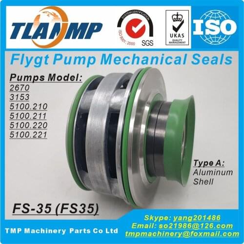 FS-35 , FS35, 35mm Shaft Size Replace of ITT Flygt plug-in Mechanical Seals for Xylem Flygt 2670,3153,5100.210/211/220/221 Pumps