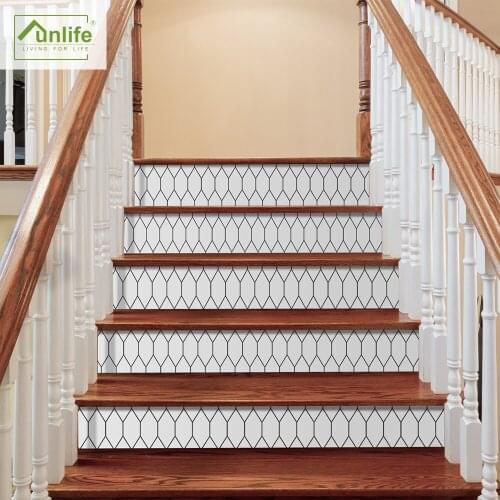Funlife® Picket Easy to Clean DIY Floor Stickers Waterproof Self-Adhesive Stair Stickers Anti-Slip Ground Stickers for Bathroom