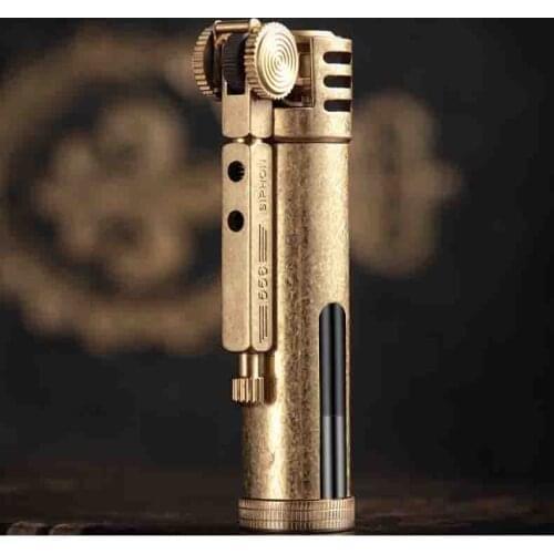 Hot selling Zorro Transparent oil tank Retro design Metal brass trenches Kerosene Gasoline cigarette lighter