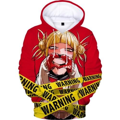 Himiko Toga Hoodie Men Women Sweatshirts My Hero Academia 3D Hooded kids Sweatshirts Anime Clothes My Hero Academia Hoodie