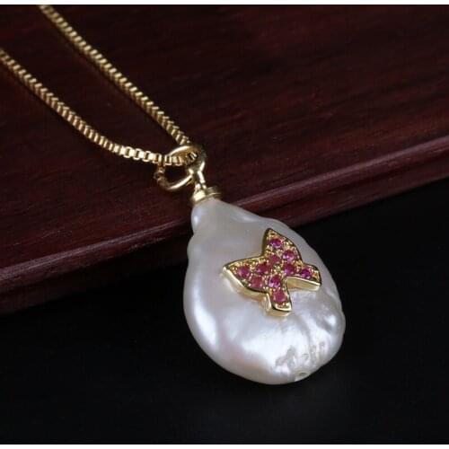 Hot pink cz paved tiny tie cravat charm real coin freshwater pearl bead delicate gold chain pendant choker necklace for women