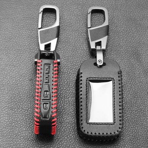 4 Buttons Remote Leather Key Cover Case Key Chain For Starline E60 E61 E62 E90 E91 2 Way Car Alarm System Remote