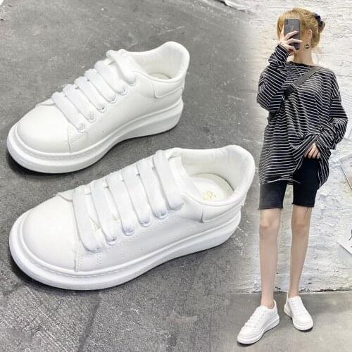 Low Top Sneakers Women Shoes Pu Leather Walking Sneakers Loafers White Flat Slip on Vulcanize Casual Shoes Platform Shoes ghf6