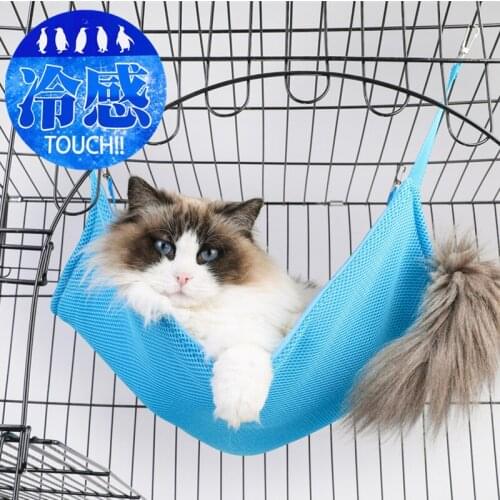 Summer Cat Hammock Iron Cage Cool Mattress Mesh Cloth Pet Litter Cat Nest Kitten Puppy Comfortable Cool Bed Pet Supplies