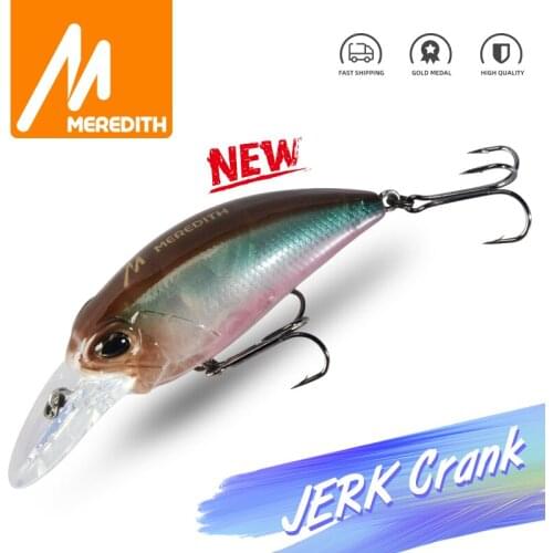 MEREDITH JERK CRANK M65 8A Floating 14g Hot Model Fishing Lure Hard Bait wobbler Minnow Quality Professional Depth 2.0-2.5m