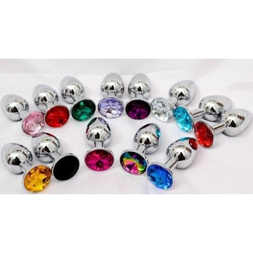 Metal Anal Butt Plug,Booty Beads Sex Toy Stainless Steel Crystal Jewelry Anal Plugs Sex Toys 82*34MM Free Shipping 50pcs/lot