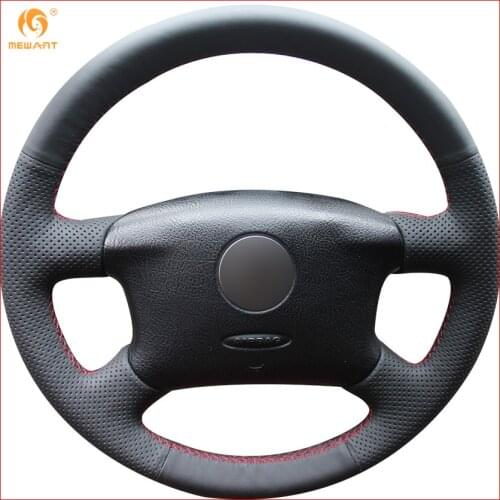 MEWANT Black Artificial Leather Car Steering Wheel Cover for Volkswagen Passat B5 VW Passat B5 VW Golf 4 Skoda Octavia 1999-2005