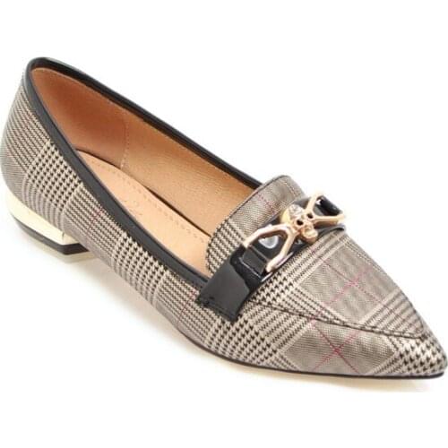Plus Size Fashion Plaid flat sole shoes summer flat ladies women shoes woman
