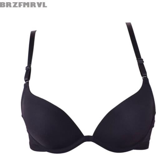 Young girl Seamless small chest Bra Gather Push Up Bralette Underwear lovely plunge u Bra Women Female Comfortable Bra 32-38 A B