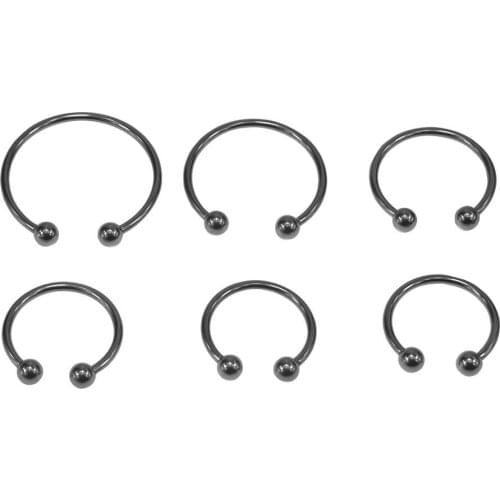 6 size as 1 set stainless steel Head Glans Ring with 2 Pressure Joy Balls Erotic Genital Bondage penis cock ring male sex toy