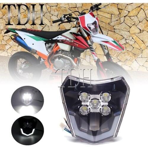 New Dual Sport LED Headlight Headlamp Head Light For SX EXC XCF XCW 125 250 300 350 450 530 690 SMR Six Days Enduro Dirt Bike
