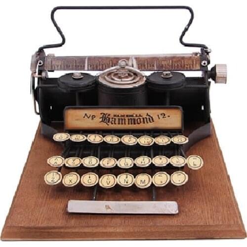 Antique Decor Metal Retro Typewriter Wood Creative Vintage Desktop Trinket Miniature Gift Nostalgic Handmade Art Quality