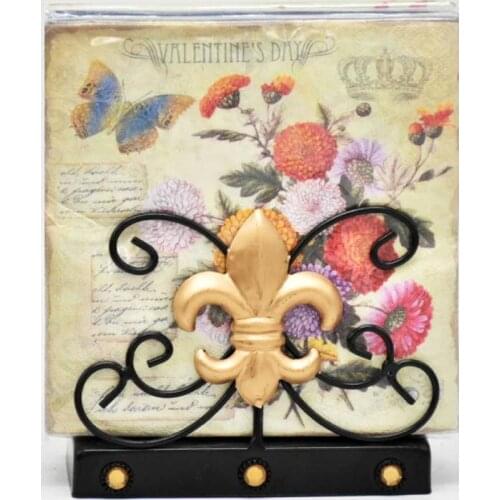 Nordic Style Wrought Iron Young Blue and White Napkin Storage Rack Kitchen Desktop Vertical Tissue Holder Retro Creative