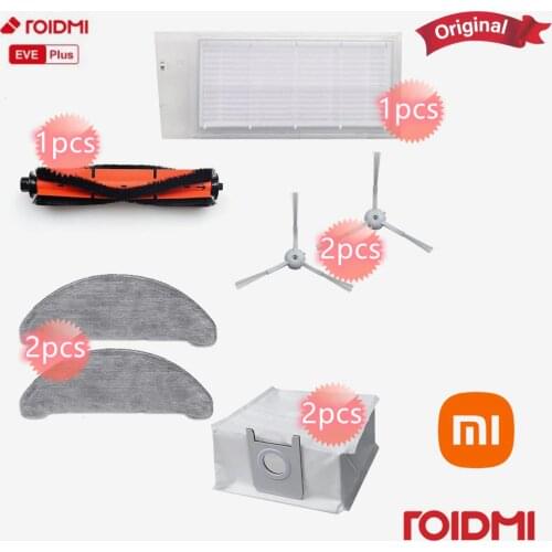 Xiaomi ROIDMI Eve plus robot vacuum cleaner dust bag mop side brush Disposable wipes original replaceable accessories package