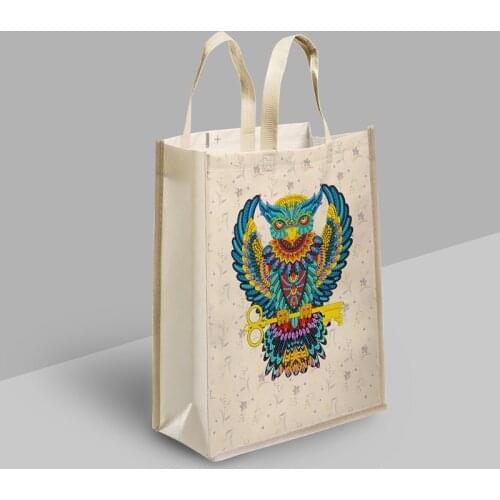 M68C 5D DIY Painting Tote Bag Reusable Grocery Bags Fashionable Shopping Daily Organizer Art Handbag for Women Girls