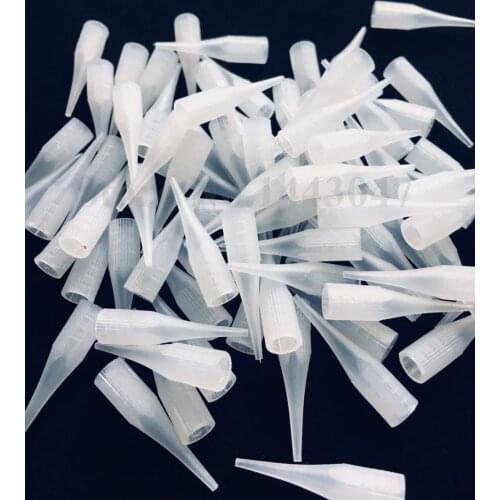 Fresshipping 100Pcs/Lot White 1RL Tattoo Plastic Ginat Sun Machine Tattoo Tips Permannet Makeup France Tattoo Gun 1RL Tips