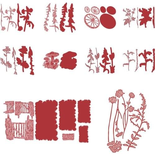 Cornflower Centaurea Wheel Stone wall Metal Cutting Die Scrapbook Embossed Card Album Craft Die Stencils New for 2021 Arrive