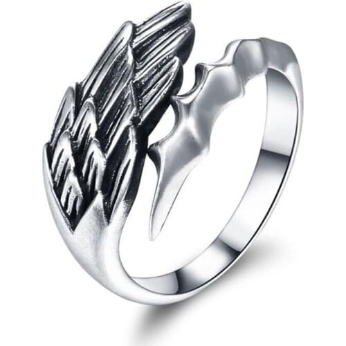 Retro Punk Arrow Feather Ring Personality Opening Adjustable Ring Jewelry For Men Women Gifts