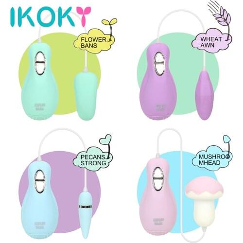 IKOKY Jumping Egg Vibrator Various Shapes Head Clitoris Stimulation 30 Speed Silent Sex Toys For Women Female Masturbation