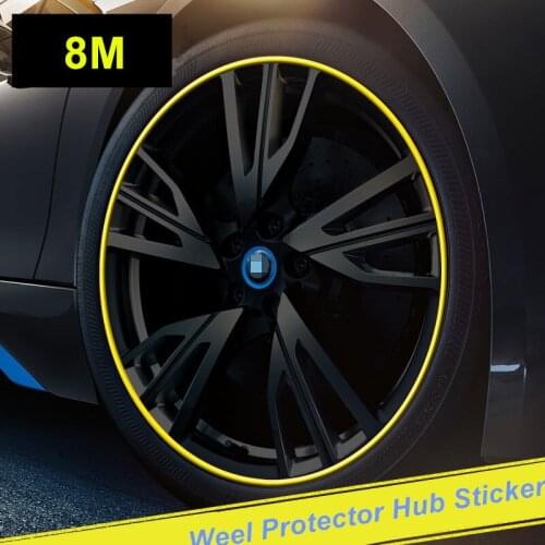 8M Car Wheel Protector Hub Sticker Car Decorative Styling Strip for Mitsubishi asx lancer outlander pajero EVO