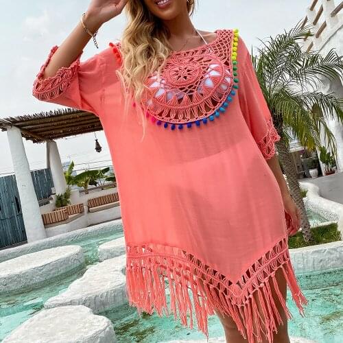 Women Beach Cover Ups Sun Plus Size Swimwear Up Dress Tunic Swimsuits Playa Trendy Swimming For Woman Bathing Suit Swimsuit