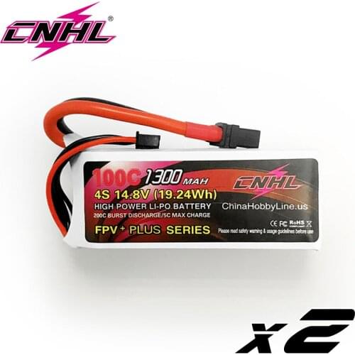 4PCS CNHL 4S 14.8V Lipo Battery 1300mAh 100C With XT60 For RC FPV Quadcopter Helicopter Airplane Boat Drone Vortex LRC Jet Edf