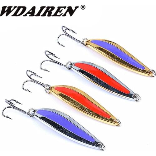 1Pcs Metal Spinners spoon Treble Hook Fishing Lure 47mm 7g Leech bait Angling Bass Lures Accessories Fishing Tackle FA-455