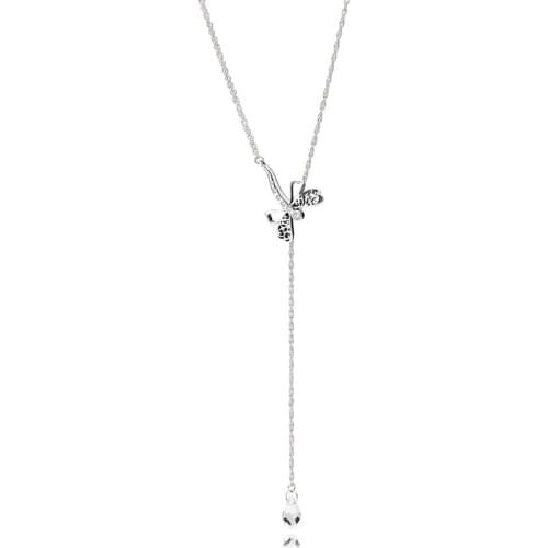 100% 925 Sterling Silver Dreamy Dragonfly Necklace for Women Silver S925 Jewelry Necklaces & Pendants Colgantes